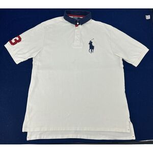 Polo Ralph Lauren Rugby Short Men's XLT Tall‎ White Polo Big Pony #3 Preppy